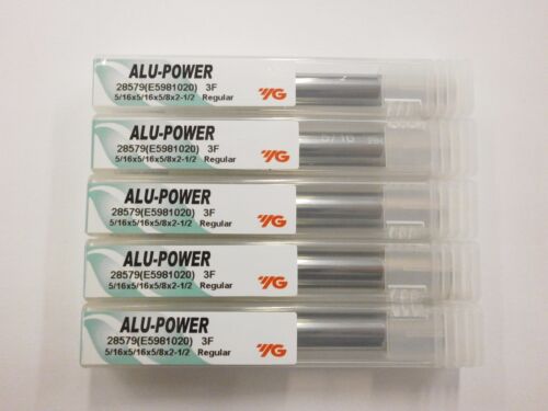 5pc YG1 5//16/" ALU-POWER Carbide End Mills for Aluminum YG-1 .312 3FL 28579