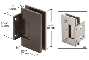 CRL Oil Rub Bronze Geneva 074 Series Wall Mount Short Back Plate Hinge