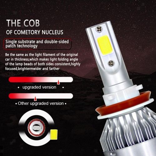 Pair 9005 COB LED Headlight kit Fog Lamp Bulb 900W 135000LM LOW 6000K White
