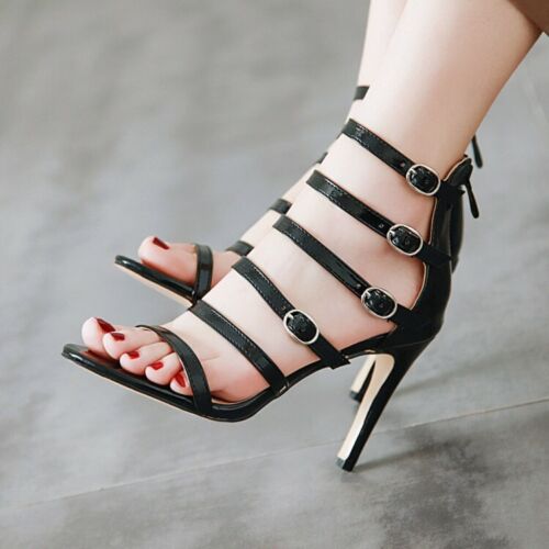 Womens Party High Stiletto Heel Summer Ankle Strap Sandals Buckle Roman Shoes