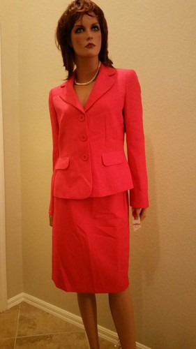 Evan Picone Classic Time Pink 2pc Suit Skirt Blazer Jacket Brand New Tags $200