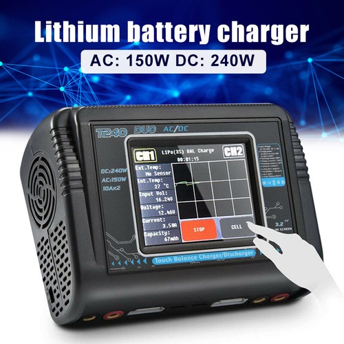 HTRC Touch Screen Dual Channel RC car lipo battery Balance Charger Discharger