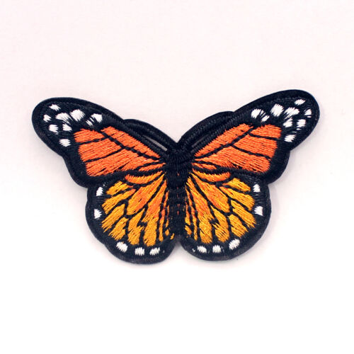 DIY 2PCS Embroidered Butterfly Applique Iron On Sew On Patch Clothing 