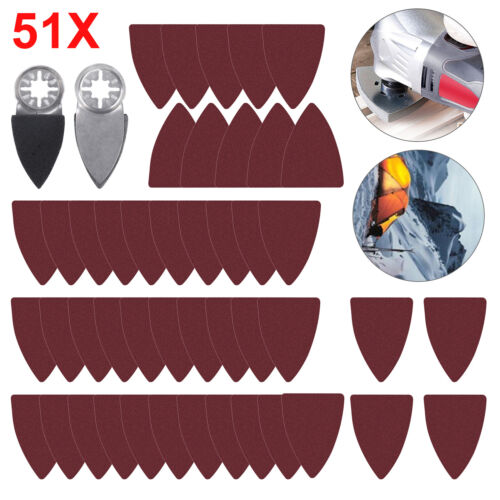51x Finger Sanding Sheets Pads Paper Set For Fein Bosch Oscillating Multitool