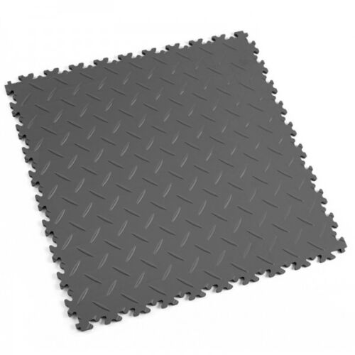 Kunststoff PVC Fliesen Garagenboden Gewerbeboden Industrieboden graphit 7mm 