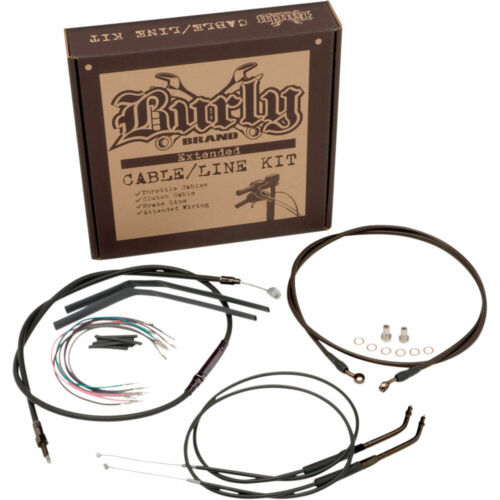 Burly 16/" Handlebar Black Brake Line Cable Kit for 2007-2010 Harley FXST Softail