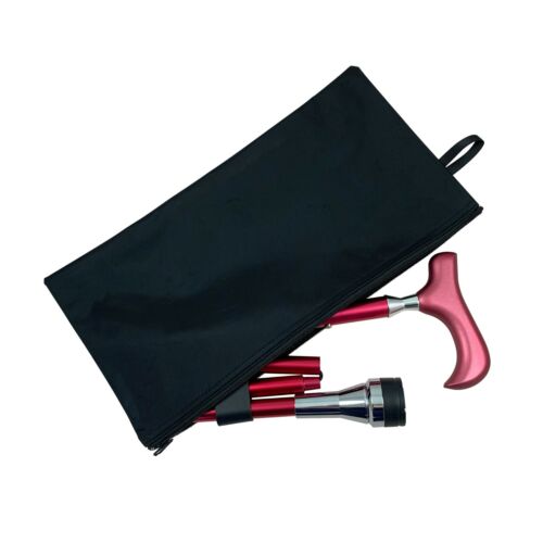 Folding Cane Carry Bag Walking Stick Storage Case Travel Bag - Black Nylon