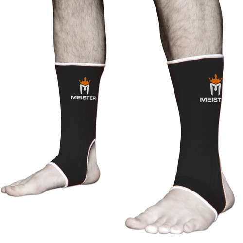 ADULT BLACK MMA ANKLE SUPPORTS MEISTER Muay Thai Compression Kick Boxing Wraps