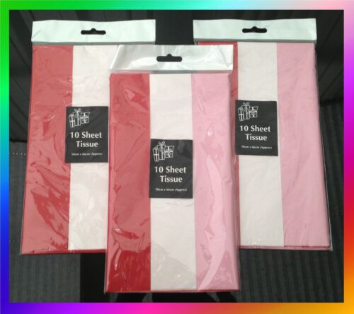 30 Sheets of Tissue Paper Pink Red White Party Birthday Christmas Anniversary