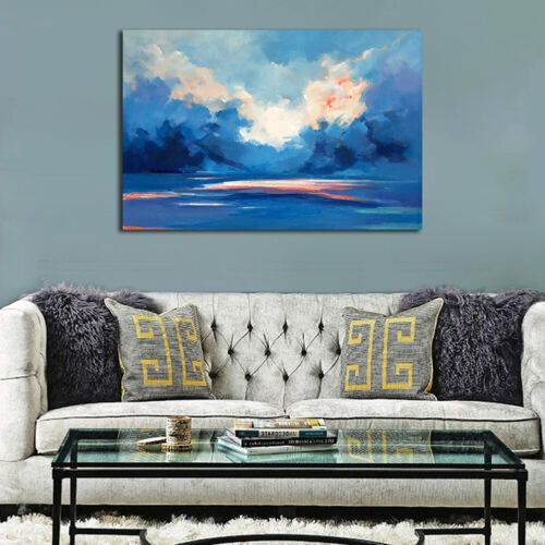 Abstract Blue Sea Art Prints Poster Wall Hanging Decor Gift 36*24 Unframed
