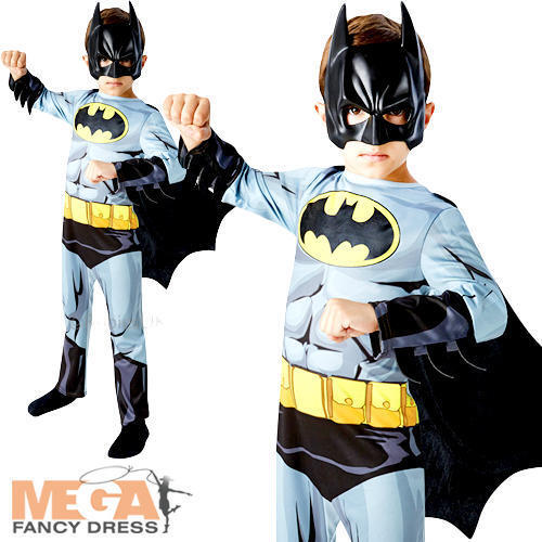 Batman Boys Fancy Dress Superhero Comic Book Kids Childrens Movie Costume Outfit