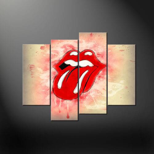 ROLLING STONES FOUR PANELS CANVAS PRINT PICTURE WALL ART FREE DELIVERY