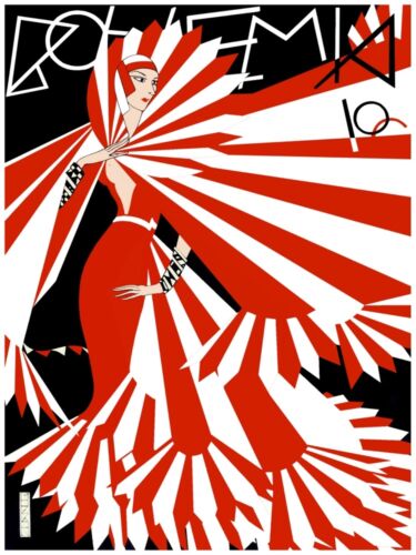 decor Home Office art 4205.Cuba.Bohemia.woman dressed in red and white.POSTER