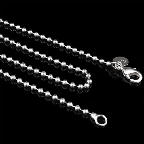 Wholesale Silver 2.4MM Bead Chain Round Ball Men Women Necklace  VX