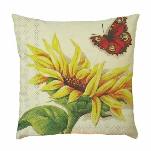 Cover Pillow Decorative Waist Sunflower Cushion Sofa Home Stylish Cotton Case 