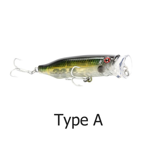 Popper Floating Fishing Lure Treble Hook Swimbait for Freshwater//Saltwater #