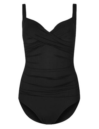 Ex Marks and Spencer Black Secret Slimming Non-Wired Swimsuit SS25