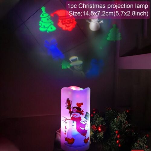 Christmas LED Projection Lamp Candle Projector Night Light Decoration Ornaments