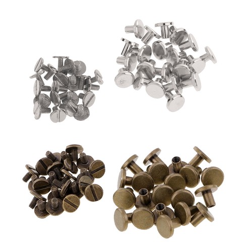 Wholesale 40Pcs Punk Rock Metal Screw Studs Rivet DIY Dog Collars Clothes