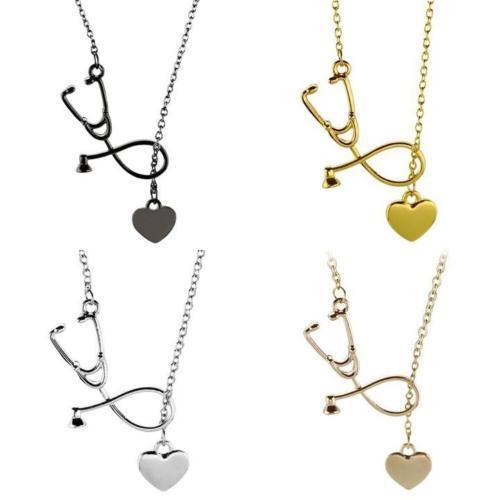 Stainless steel Women Jewelry three Heart Charms Necklace Pendant Gold SILVER