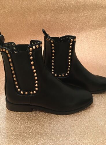 Black Stud Embellished Chelsea Boots BNIB Size 4