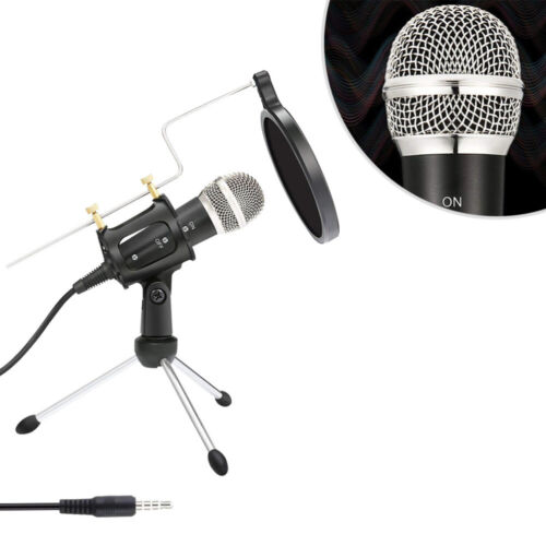 Profi Kondensator Mikrofon Studio Microphone mit Halterung Kit Für Stimmaufnahme
