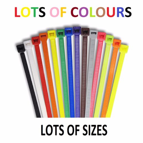 Strong Coloured Colored Cable Ties Zip Tie Tie Wrap Colour LOTS OF SIZES 