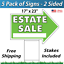 5 Signs Estate Sale Arrow Shaped Signs /& Stakes Corrugated Plastic Green