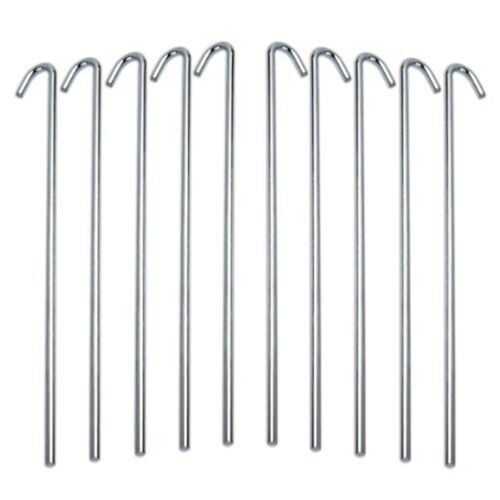 HUJI Galvanized Heavy Duty Steel Tent Pegs Garden Stakes for Camping 