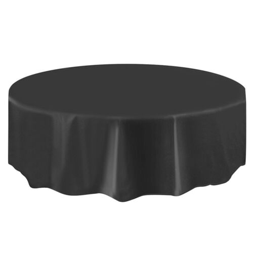 Black Round Table Cover Tablecloth Plastic Table Cloth Reusable 