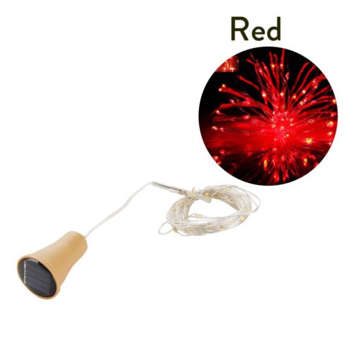 10 15 20 LED Solar Copper Cork Wire String Lights Wine Bottle Xmas Decor Lamp RK