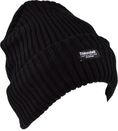 Garçons noir thermique thinsulate à grosses mailles isolé chapeau enfants hiver froid uk