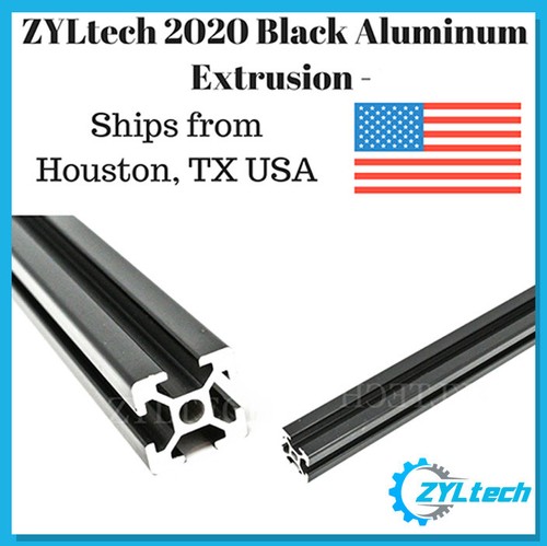 ZYLtech 2020 Aluminum T-Slot Aluminum Extrusion Black 600mm CNC 3D Printer
