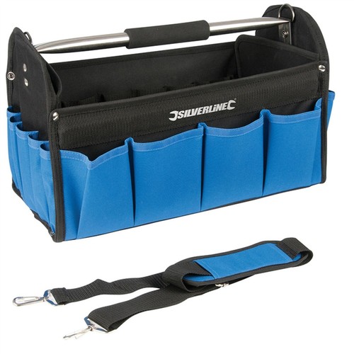Silverline Tote Tool Caddy Sac Carry Case with Heavy Duty Base Holdall Jardinage