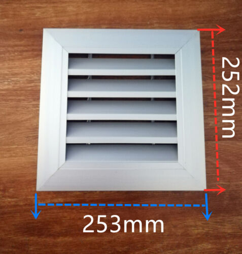 QLD 250mm External Weatherproof Aluminium Grille Wall Air Vent Square Outlet