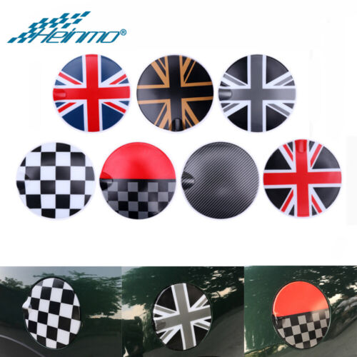 Checkered Car Fuel Gas Lid Tank Door Cover For Mini F55 F56 Hardtop Hatchback