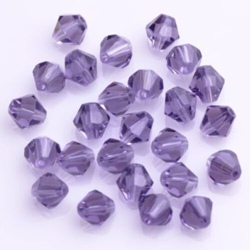 Hot 50/100Pcs Faceted Glass Crystal Oval Solid Bicone Spacer Beads Finding 6mm 