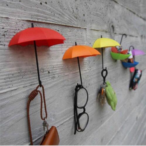 Key Hanger Rack Hook For Home Decor Umbrella Shape Cute Wall Decal Organize 3pcs