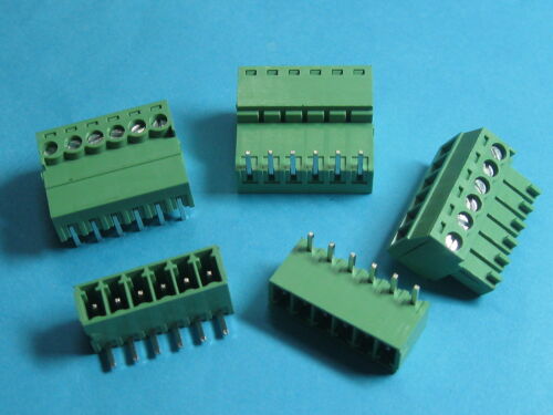 10 pc tono 3,81 mm Ángulo 6way/pin Screw Terminal Block Conector conectables de tipo 