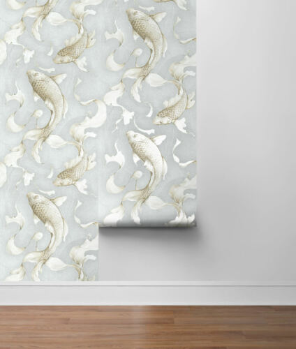 20.5" W x 18' L Roll Peel and Stick Koi Fish Self Adhesive Removable Wallpaper 