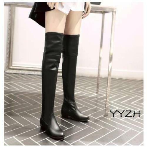 Details about   Winter Women's Faux Leather Low Heel Over the Knee Knight Caual Long Boots Flats 