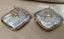 NEW Design Hand gray big size Baroque pearl golden color flat block square real