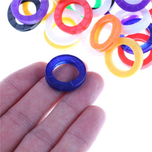 10Pcs Candy Color Hollow Silicone Key Cap Covers Topper Keyring Circle Holder FG 