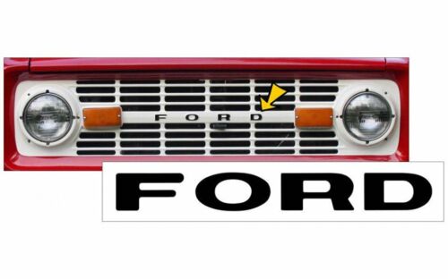 1966-1977 Ford Bronco Grille Letter Decal Set GLOSS BLACK N740-BK