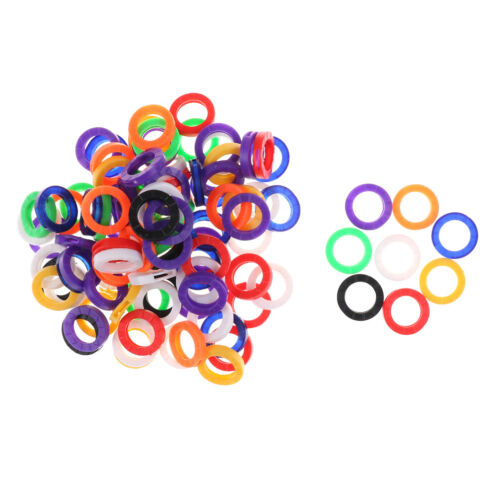 10Pcs Candy Color Hollow Silicone Key Cap Covers Topper Keyring Circle Holder FG 