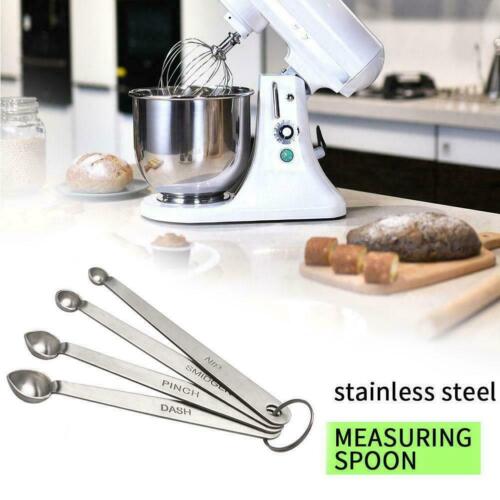4pcs/set Measuring Spoons Steel Metal Teaspoon D5G2 
