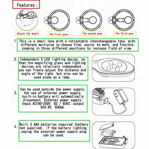 LED Light Helping Hands Magnifier Station,Magnifying Glass Stand With Clamp