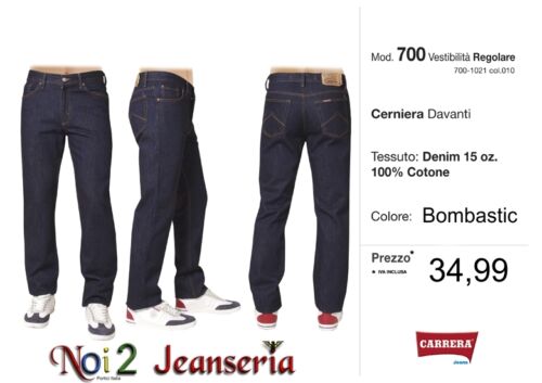 Bombastic Carrera Jeans Mod Zip Front 15 Oz Misure da 46 a 62 700 Blu Scuro