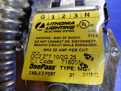 Details about   Lithonia Lighting Reloc OnePass Cable OC2 277 10/2G 25 2 Port 25' 10/2 