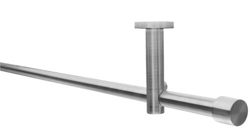Gardinenstange 16mm Wand-//Deckenbefestigung Edelstahloptik Metall NEU 80-800cm